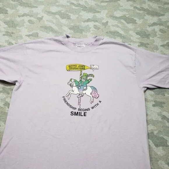 Vintage Hanes Shirt Adult XL‎ Purple Idaho Jobs Daughters Single Stitch Made USA - Picture 4 of 6